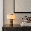 Tischlampe aus echtem braunem Marmor | 24cm