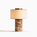 Tischlampe aus echtem braunem Marmor | 24cm