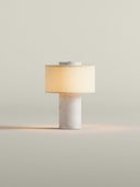 Tischlampe aus weissem Marmor | 24cm