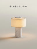 Tischlampe aus weissem Marmor | 24cm