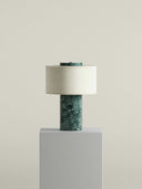 Tischlampe aus Marmor Verde Guatemala | 24cm