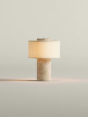 Tischlampe aus Travertinstein | 24cm
