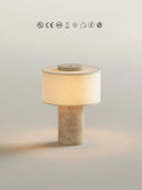 Tischlampe aus Travertinstein | 24cm